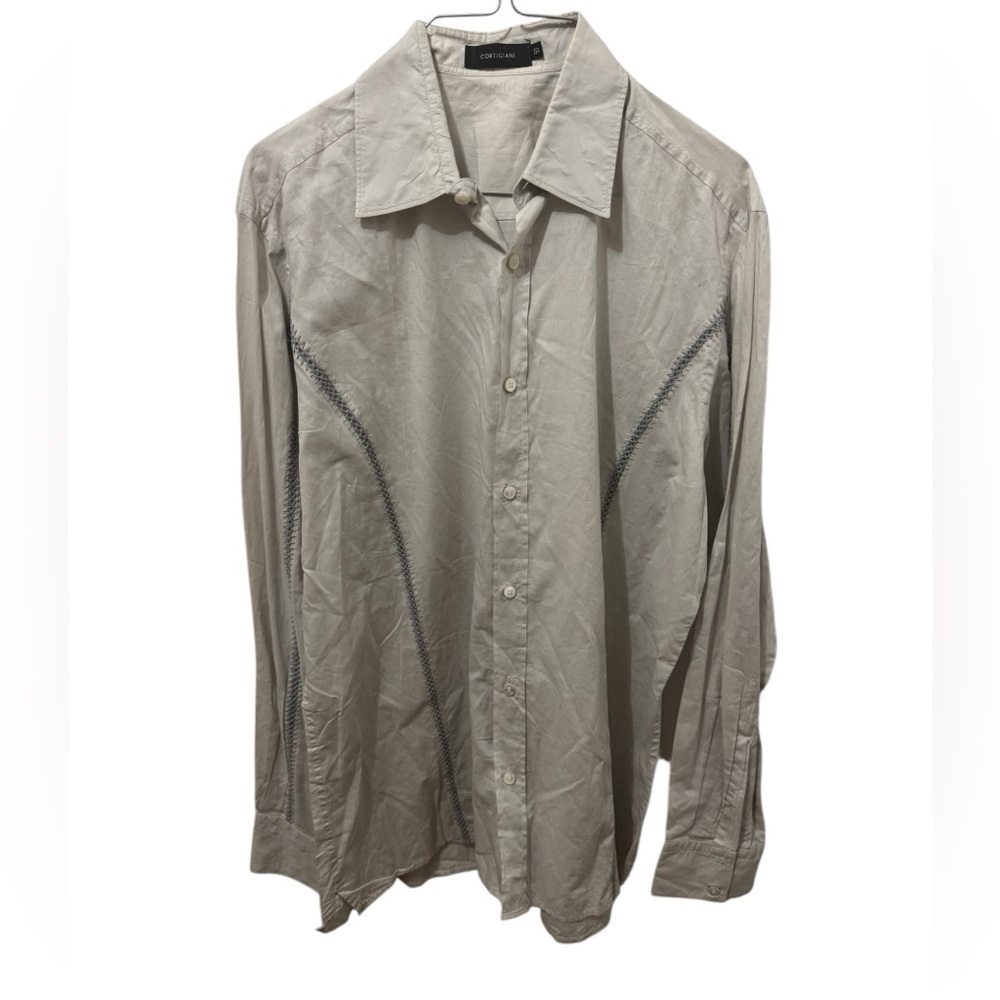 Men's Cortigiani 100% Cotton Button Down Shirt Size Large